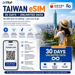 【Taiwan eSIM】30DAYs-Unlimited Data|Taiwan mobile 5G High-speed internet