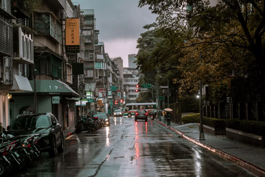 Traveler stuck in Taiwan typhoon waiting at accommodation