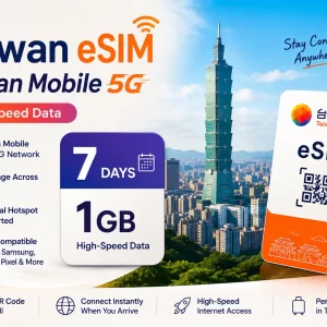 Taiwan eSIM | Taiwan Mobile 5G High-Speed Data | 7 Days 1GB